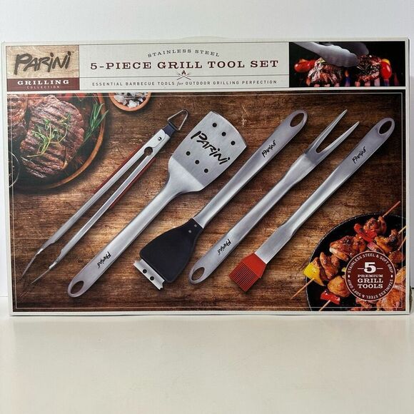 Parini 5-Piece Grill Tool Set - Picture 1 of 14